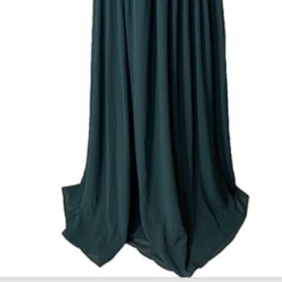 Show Me Your MuMu Dress Green Evergreen 1X Short Sleeve Maxi Wedding Formal NWT - Picture 3 of 4